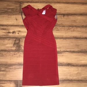 Red Strappy Bodycon Dress
